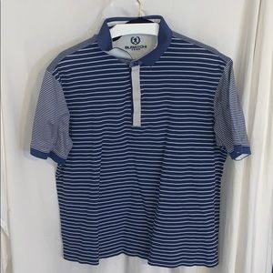 Blue Striped Bugatchi Uomo Polo SZ L